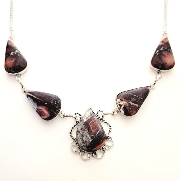 Earthy Jasper Necklace - Sterling Silver Statement Jewelry - Picture 2 of 10